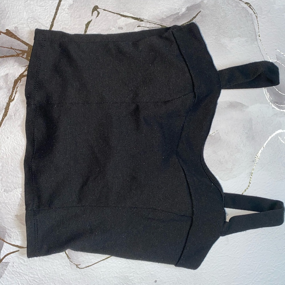 See through ribbon on back crop top